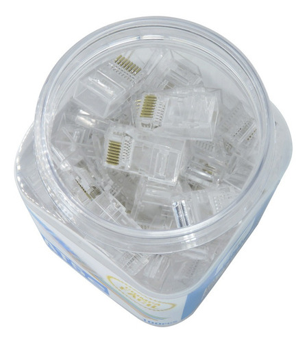 Imagem 3 de 7 de Conector Rj-45 De Passagem Ez Crimp Cat5e Pote Com 100 Peças
