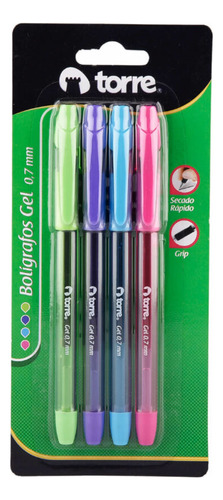 Blister 4 Bolígrafos Quick Dry 0,7 Mm