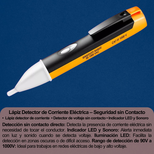 Paquete De 2 Probadores De Voltaje Sin Contacto Cat Ii 1000v