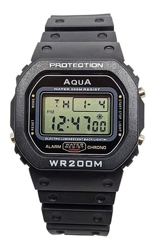 Relógio Retro Digital De Pulso Marca Aqua Wr200m | Parcelamento sem juros