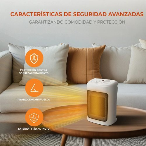 Calentador Cerámico Ms 1500w 3 Velocidades Color Blanco