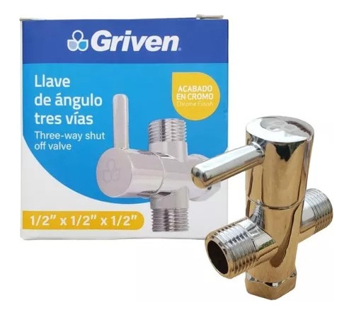 Llave Arresto Doble 1/2 X 1/2 Metálica Griven