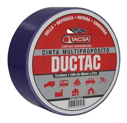Cinta Multiproposito Ductac Tape Tacsa 27 Mt Colores X 10u