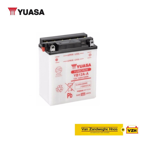 Imagen 1 de 1 de Batería Moto Yuasa Yb12a-a Kawasaki En500-a Vulcan 90/96