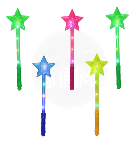 58 Varita Estrella Luz Vara Luminosa Hada Color Surtidos