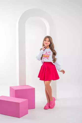 Conjunto Colegial Bebê Infantil Barbie Roupa Barbie Menina