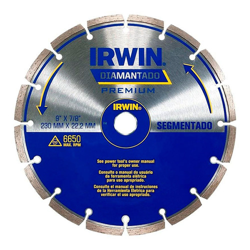 Disco Diamantado Segmentado 9  Eje 22,22mm Iw8948 Irwin