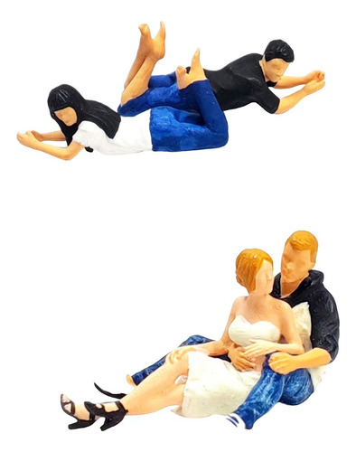 2x 1:64 Figura De Pareja De Resina Escena Edificio Tren