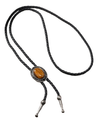 (d) Gorro Vaquero Gem Stone Bolo Tie Western Punk De Piel Si