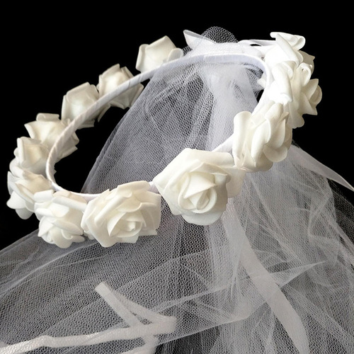 Sk Velo De Novia Diadema De Flores Corona De Pelo,