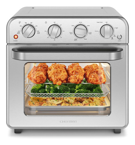 Chefman Horno Tostador Freidora De Aire, 7 En 1 De 18lts