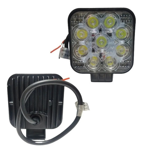 Faro Barra Matador 9 Led 4  Cuadrado Antiniebla