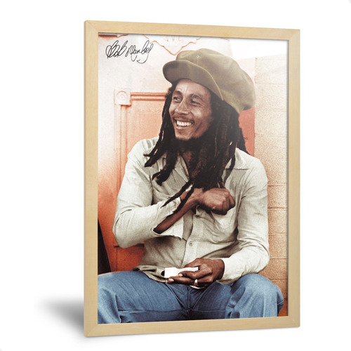 Cuadros Bob Marley Vinilos Reggae Marco Madera Vidrio Y Foto