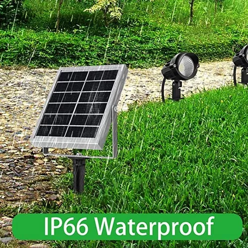 Focos solares Luces de paisaje Foco solar exterior de bajo voltaje IP65  Cable impermeable de 9.8 pies Encendido/apagado automático