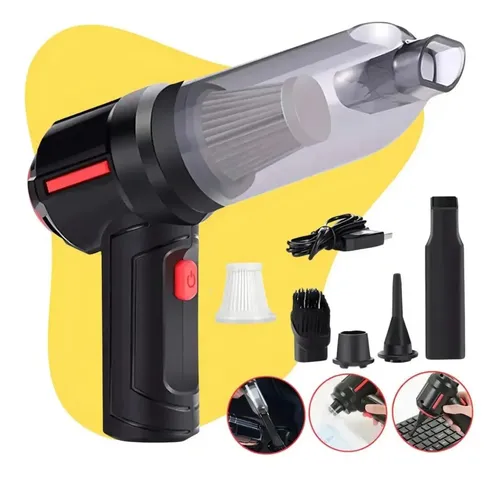 Aspirador De Pó Mini Soprador 3em1 Usb Refil Portátil Preto