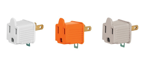 Adaptador 3 A 2, Naranja, A Granel, Volteck 46256