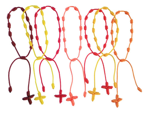 Decenarios Pulseras Hilo Cruz Recuerdo Bautizo Paq 100 Pzas