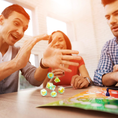 Kathfly 14 Dados De Patos De Goma, Juego De Dados Poliédrico