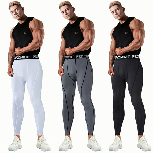 Imagen 6 de 9 de Calza Fitness Hombre De Compresión Y Evita Lesiones