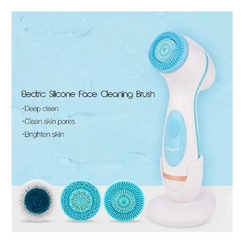 Cepillo Facial Celeste 3 En 1 Limpieza Masaje Silicona