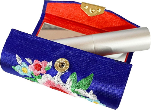 Estuche De Lápiz Labial Con Espejo Y Bordado