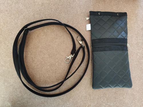 Porta Celular Com Visor Bolsinho Fecho Zíper Alça Removível