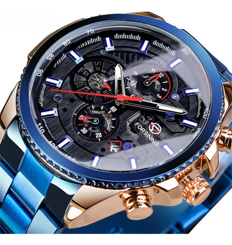 Reloj Forsining Plata, Negro Interior, Blanco Exterior