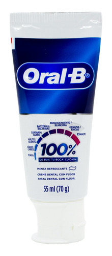 Oral B Pasta Dental Con Fluor 100% De Tu Boca Cuidada Menta