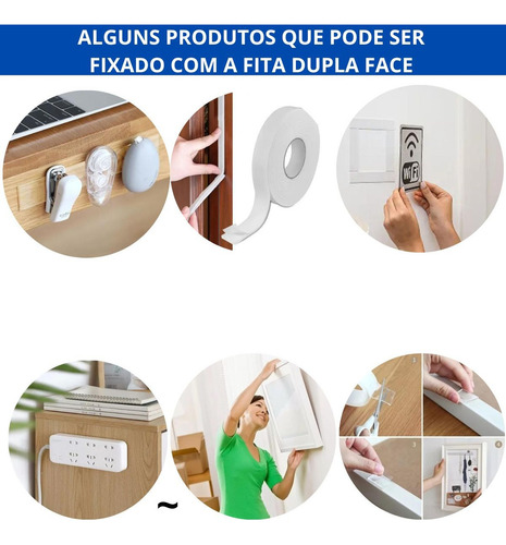 Fita Dupla Face Com 5 Unidades Cola Fixar Objetos Em Parede