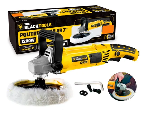 comprar Politriz Angular Automotiva 7 Polegadas 1200w 1000-4200rpm 220v Bpa1200 The Black Tools