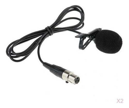 2 Microfonos Lavalier Con Clip Unidireccional Xlr De 3 Pines