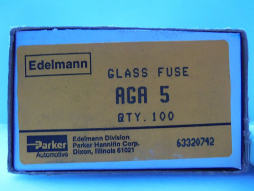 New Lot Parker Edelmann Aga 5 Glass Fuses Aga 5 125v Nib Bbd