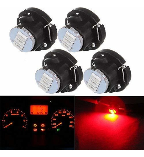 Cciyu 4 Pack Super Red 3014 Smd T5-t4.7 Neo Wedge 3 Led 