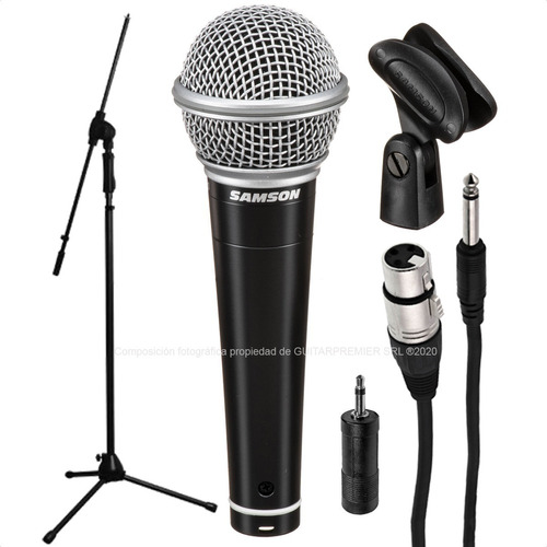 Pack Microfono Samson R21s Premium Cable Pipeta Pie Plegable