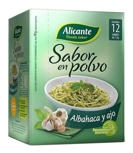 Sabor Alicante Albahaca Ajo 12 Sobres X 8 Cajas