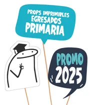 Comprar Kit Imprimible Photo Props Foto Cartelito Egresados Primaria