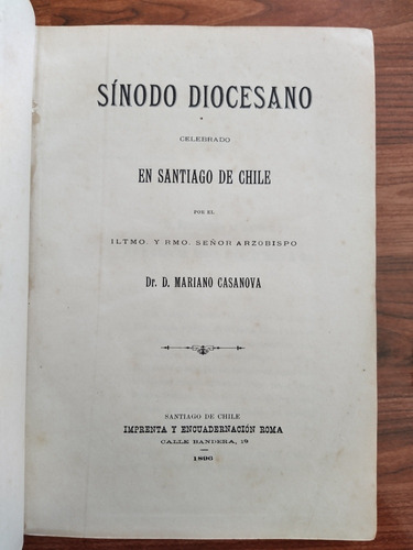 Libro Antiguo, Sínodo Diocesano, Mariano Casanova, Teología