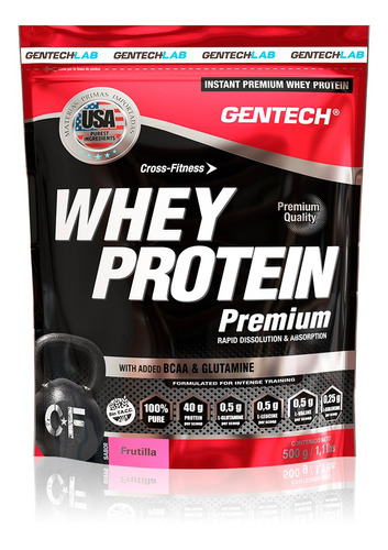 Gentech Whey Protein Premium Sabor Frutilla X 500g