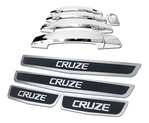 Cubre Manijas Cromadas + Zocalos Black P/ Chevrolet Cruze 