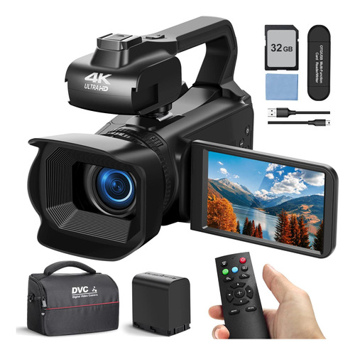 Videocámara Monitech 4k, Cámara De Vlogging De 64 Mp Con Emp