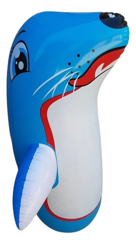 Mono Porfiado Inflable Grande 91cms Boxeo Niños Foca Azul