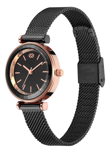 Reloj De Pulsera Enso Para Mujer Ew1051l3 Negro Color del bisel Oro rosa