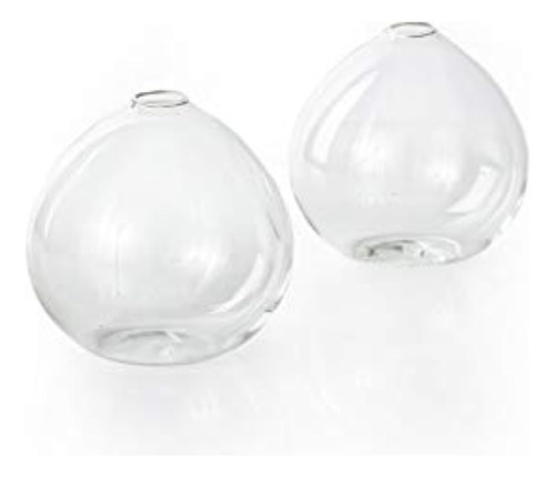 Serene Spaces Living Juego De 2 Jarrones Transparentes Ball 