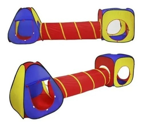 Imagen 1 de 5 de Juego Infantil Tunel Cubo Y Carpa Muy Colorido 3 Piezas