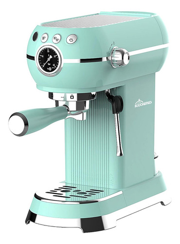 Cafetera Electrica Retro Espresso Y Capuchino 1.5l 600w Color Verde aqua