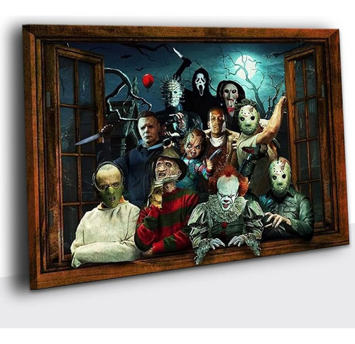 Personajes De Terror Ventana Carteles De Películas Regalos D