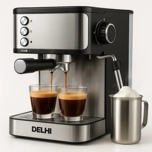 Resumen de la Cafetera Expreso Delhi 1.8l Acero Inoxidable 20 Bar 1300w Color Negro