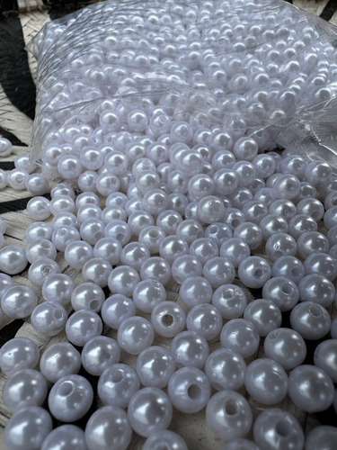 Perlas Pasante 8 Mm Blanco 454 Unidades Aprox 100 Gramos