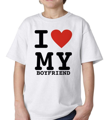 Remera De Niño I Love My Boyfriend Amor Corazon