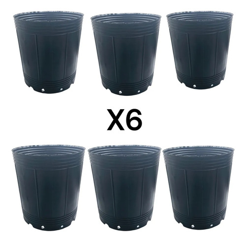 Maceta Soplada 12 Litros X 6 Unidades Oferta !!!! Negro
